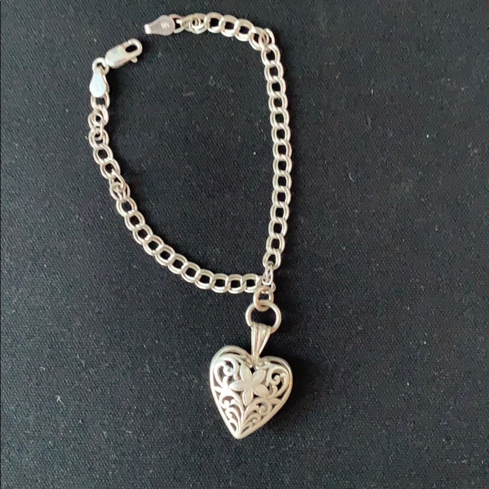 925 Mexico Silver Bracelet with Heart Charm